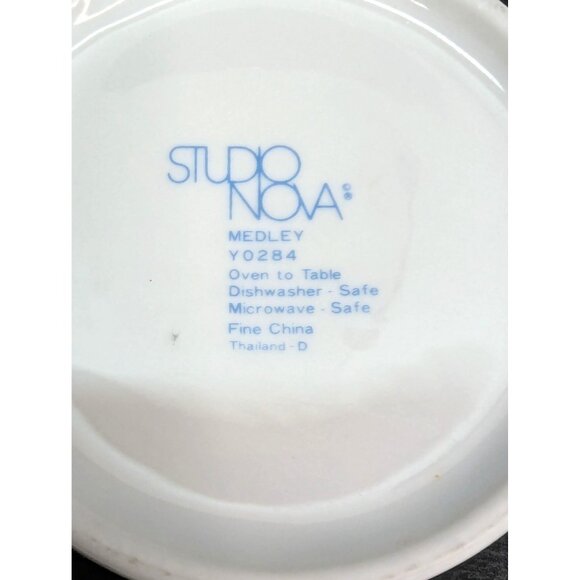 Studio Nova Medley Y0284 Flat Coffee Cup 8 Oz and Saucer Set with Extra Saucer - Picture 8 of 8